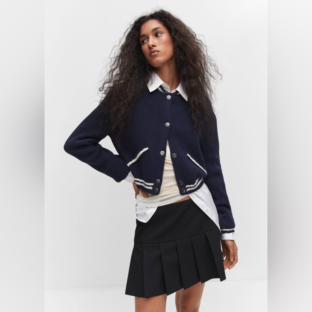 Mango Contrast striped cardigan
